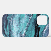 Blauw & Turquoise Marmerpatroon Case-Mate iPhone Case (Achterkant (horizontaal))