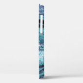 Blauw & Turquoise Marmerpatroon Case-Mate iPhone Case (Achterkant / Links)