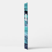 Blauw & Turquoise Marmerpatroon Case-Mate iPhone Case (Achterkant / Rechts)