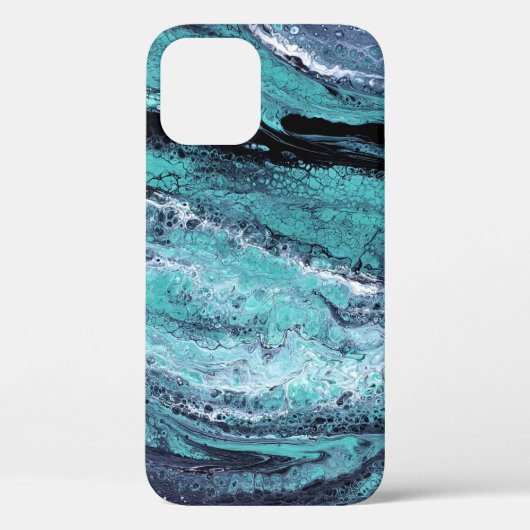 Blauw & Turquoise Marmerpatroon Case-Mate iPhone Case (Achterkant)