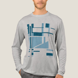 Blauw Turquoise MCM-geïnspireerde geometrische Abs Tri-Blend Shirt