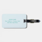 Blauw & Turquoise Minimal Modern Initiaal Monogram Bagagelabel (Achterkant horizontaal)