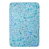 Blauw Turquoise Mozaïek Glas Tegels Modern Chic Badmat (Voorkant Verticaal)