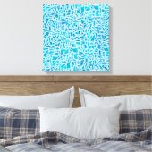 Blauw Turquoise Mozaïek Glas Tegels Modern Chic Canvas Afdruk (Insitu (Slaapkamer))