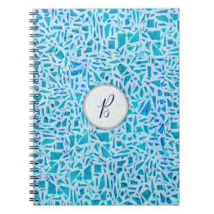 Blauw Turquoise Mozaïek Glas Tegels Modern Chic Notitieboek