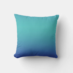 Blauw Turquoise Ombre Modern Kussen