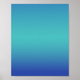 Blauw Turquoise Ombré Poster