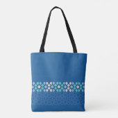 Blauw Turquoise Rust Tote Bag (Achterkant)