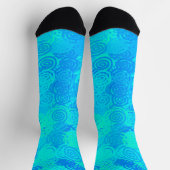 Blauw Turquoise Spiraalpatroon Sokken (Top)