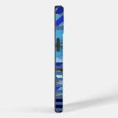 Blauw Turquoise Stripes Patroon Aangepaste naam Case-Mate iPhone Case (Achterkant / Rechts)