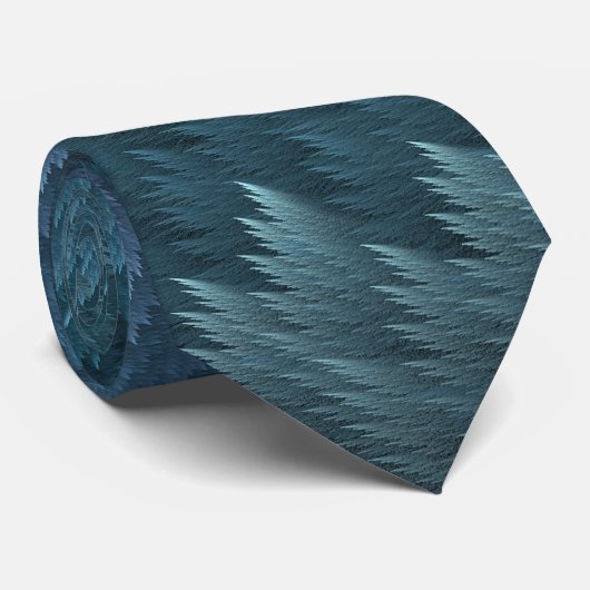Blauw Turquoise Tartan Feather Pattern Stropdas (Opgerold)