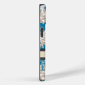 blauw turquoise toile de jouy monogram Case-Mate iPhone case (Achterkant / Rechts)