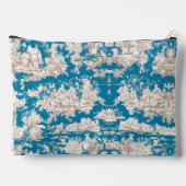  blauw turquoise toile de jouy monogram etui (Achterkant)