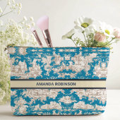  blauw turquoise toile de jouy monogram etui