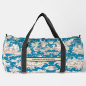 blauw turquoise toile de jouy monogram plunjezak (Voorkant)