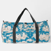 blauw turquoise toile de jouy monogram plunjezak (Achterkant)