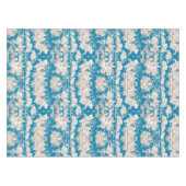  blauw turquoise toile de jouy monogram tafelkleed (Voorkant (Horizontaal))
