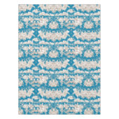  blauw turquoise toile de jouy monogram tafelkleed (Voorkant)