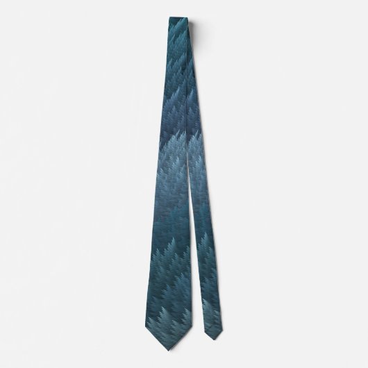 Blauw Turquoise Veerpatroon Stropdas (Voorkant)