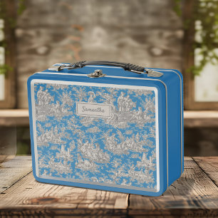 Blauw Turquoise Vintage Franse Toile De Jouy