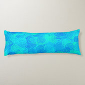 Blauw Turquoise Wervelingen Patroon Lichaamskussen (Achterkant)