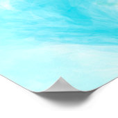 Blauw, Turquoise Zee Waves Digital Fluid Art Poster (Hoek)