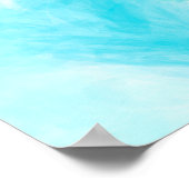 Blauw, Turquoise Zee Waves Digital Fluid Art Poster (Hoek)