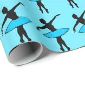 Blauw Tutu Ballet Danser Ballerina Silhouet Cadeaupapier (Rol Hoek)