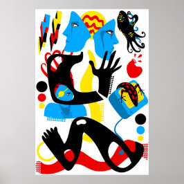 blauw tv-Poster Poster