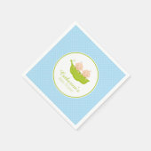 Blauw Twee Erwten In Pod Baby shower Papier Servet (Hoek)