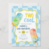 Blauw Twee Koele Popsicle Zomer Jongen Verjaardag Kaart (Voorkant)