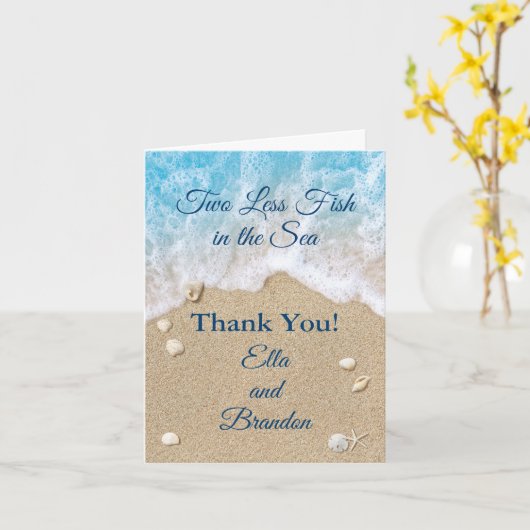 Blauw Twee Minder Vis in het Zee Dank u Kaart (Gele Bloem)
