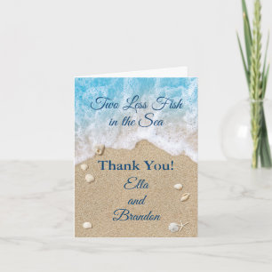 Blauw Twee Minder Vis in het Zee Dank u Kaart