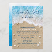 Blauw Twee Minder Vis in het Zee Post Bruiloft Kaart (Voorkant / Achterkant)