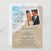 Blauw twee minder vissen in het Zee Foto Verloving Kaart (Voorkant)