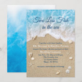 Blauw Twee Minder Vissen in het Zee Huwelijksuitno Kaart (Voorkant / Achterkant)