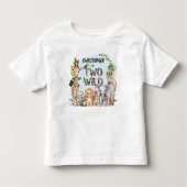 Blauw Twee Wild Thema Baby Boy Safari 2e verjaarda Kinder Shirts (Voorkant)