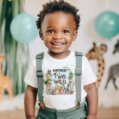 Blauw Twee Wild Thema Baby Boy Safari 2e verjaarda Kinder Shirts