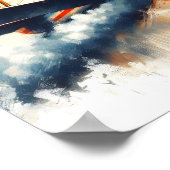  blauw tweedekker olieverfschilderij poster (Hoek)