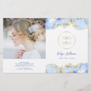 Blauw tweeledige brochure