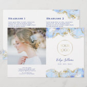 Blauw tweeledige brochure (Voorkant / Achterkant)