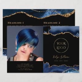 blauw tweeledige brochure