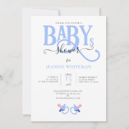 BLAUW TWEEMAAL BABY SHOWER MET VERPAKKING KAART