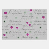 Blauw Tweetalig inpakpapier Gelukkige Verjaardag (Voorkant 3)