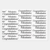 Blauw Tweetalig inpakpapier Gelukkige Verjaardag (Voorkant 2)