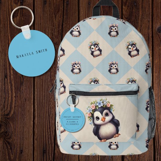 Blauw Tweetalig Pinda Allergie Alert Spaans Sleutelhanger