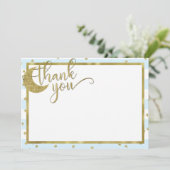 Blauw twinkel twinkel kleine ster bedankkaart kaart (Staand voorkant)