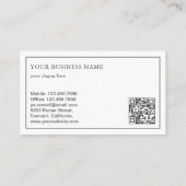 blauw typemachine QR-coderingsschrijver Visitekaartje (Achterkant)