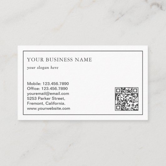 blauw typemachine QR-coderingsschrijver Visitekaartje (Achterkant)