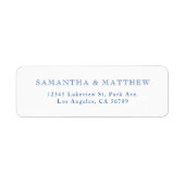 Blauw  Typografie Paar Adres Etiket (Voorkant)